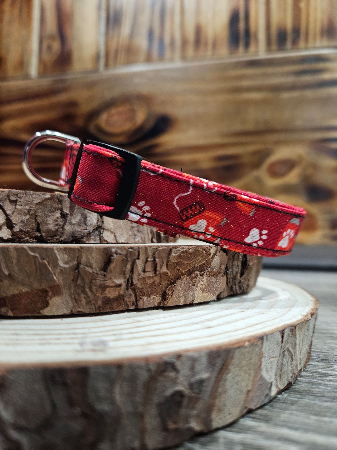 Winter Mittens Paws Dog Collar Red White Winter Mittens Etsy