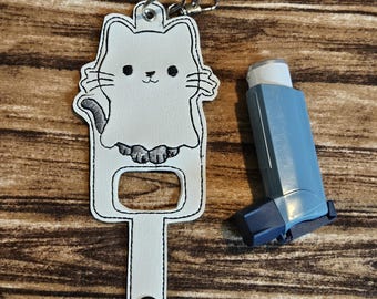 Ghost Kitty inhaler Holder Keychain, Cat Halloween  Inhaler holder case key fob, Halloween Cat Ghost Inhaler Case