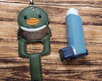 Mallard Duck inhaler Holder Keychain, Cute ducky Inhaler holder case key fob
