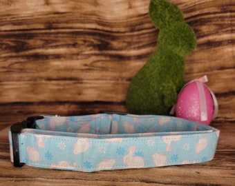 Easter bunny dog Collar | Blue White Bunnies Dog Collar | Easter Dog Collar | Spring Dog Collar | Easter Cat Collar | Spring Cat Collar