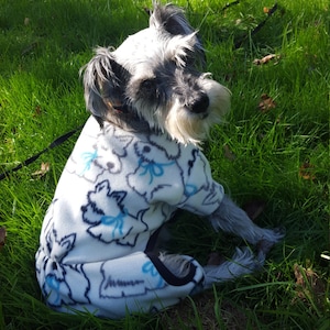Schnauzer Print Warm Fleece Pet Pajamas Westie Scottie Print Etsy