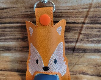 Fox inhaler Holder Keychain, Cute animal Inhaler holder case key fob