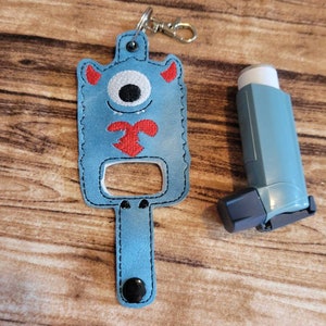Love Monster inhaler Holder Keychain, Cute Valentines Inhaler holder case key fob