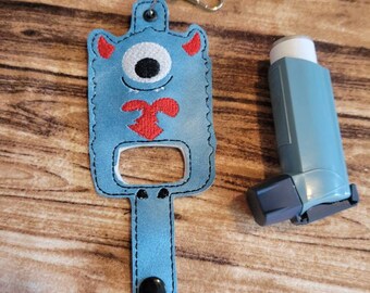 Love Monster inhaler Holder Keychain, Cute Valentines Inhaler holder case key fob