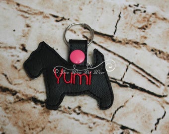 Scottie Dog Personalized Keychain Key Fob Tag