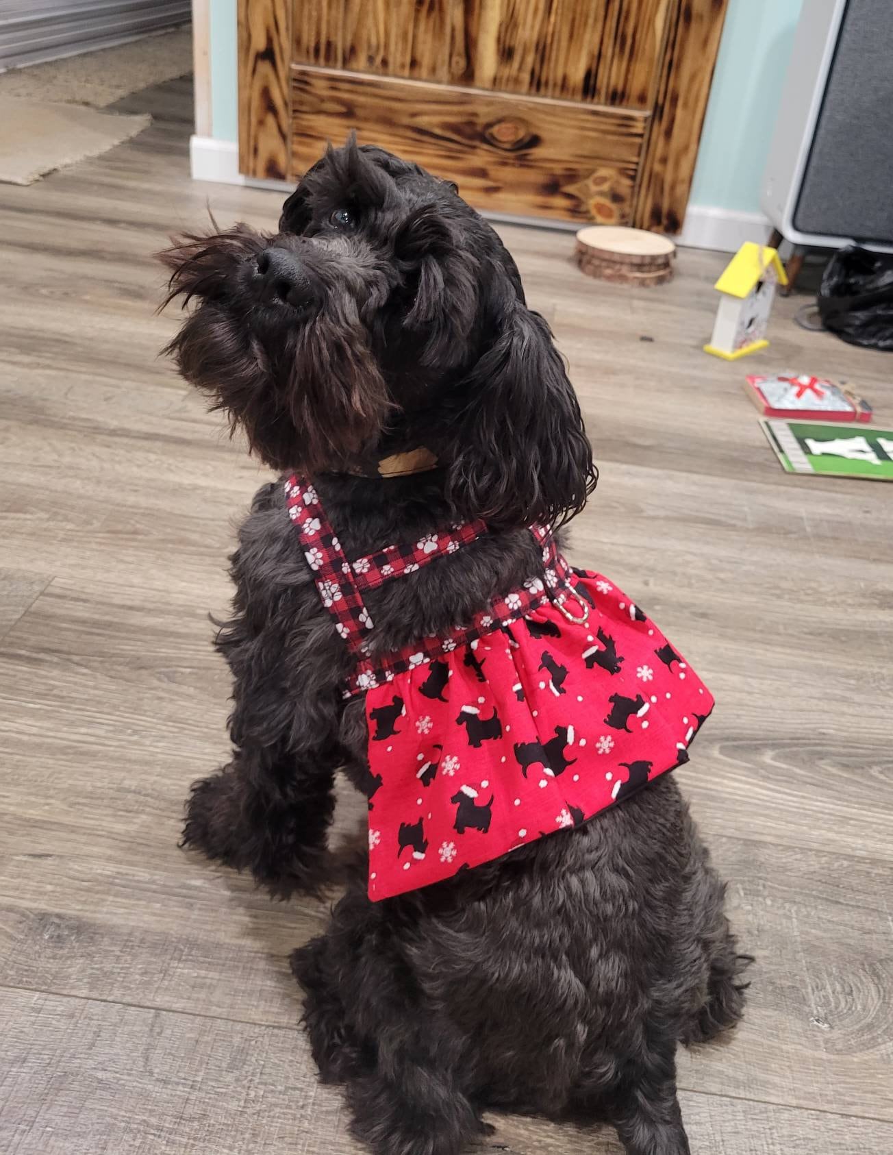 christmas dog harness dresses The Eira // Dog Harness Dress, Christmas Dog Harness, Christmas Dog Dress, Xmas Dog Dress, Holiday Dress, Christmas Tree Dress, Holiday Dog