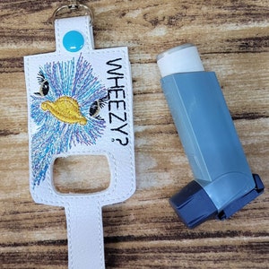 Ostrich wheezy inhaler Holder Keychain, cute Inhaler holder case key fob