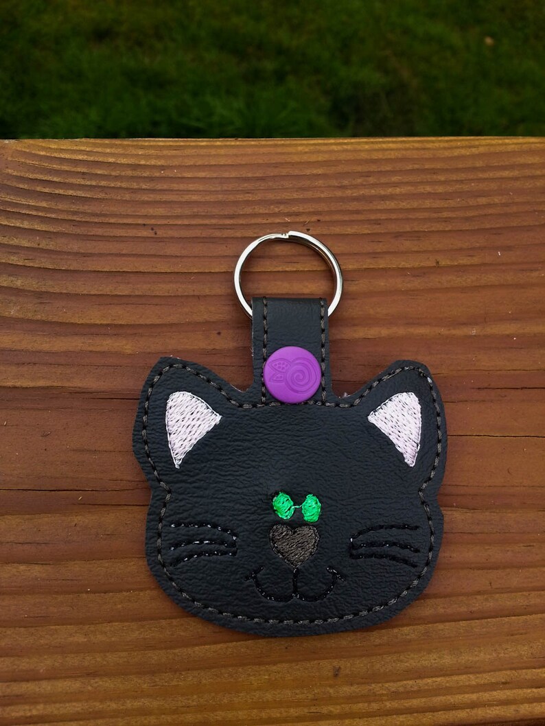 Cat Kitty Keychain Key Fob Tag - Etsy