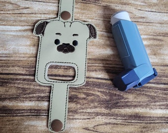 Pug inhaler Holder Keychain, Dog  Inhaler holder case key fob | Inhaler Cover