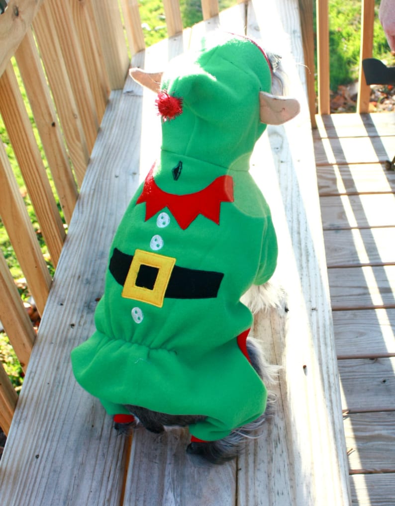 Dog Elf Pajamas Dog Elf Costume Hooded Pajamas Dog Elf Etsy