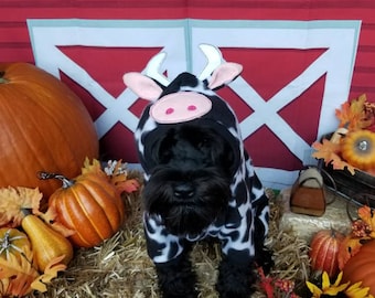 Dog cow Costume, Pet cow Costume Halloween cow bull costume