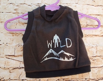 Bigfoot Dog Black T-shirt Wild Dog Sasquatch shirt Pet Tee shirt