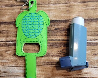 Turtle inhaler Holder Keychain, Cute sea turtle Inhaler holder case key fob