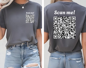 Custom qr code t-shirt, Personalized qr Code Tee, Your Own QR Code, Trendy QR Code Shirt,Gifts for him and her, Customizable QR Code Tee