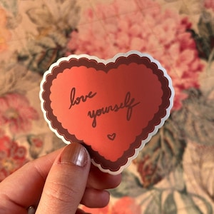 Sticker Love Yourself - Amate Pegatina - Cadeau pour la Saint-Valentin / Dia del San Valentino / Dia del Amor Regalo - Rappel d'affirmation de soi