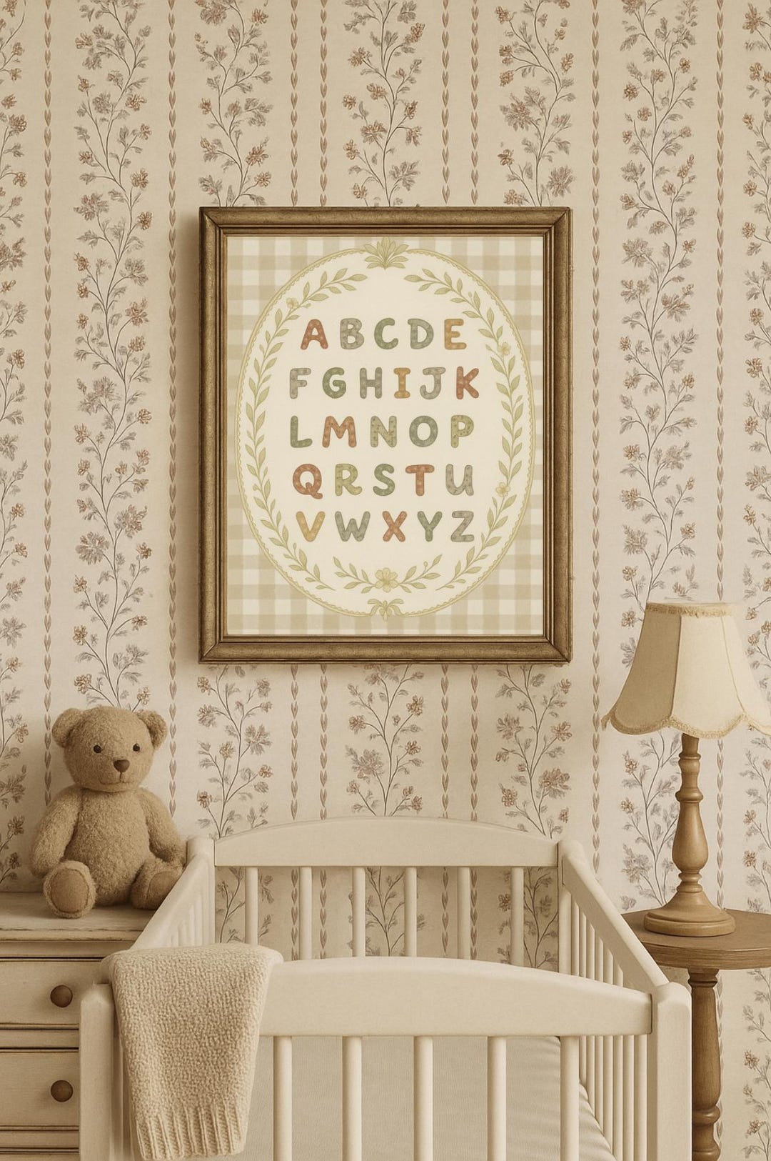 Rustic Alphabet Nursery Print: Vintage ABC Wall Art (digital Download ...