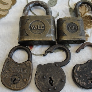 Lot of 5 Antique Padlocks