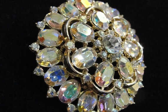 Vintage Trifari Crown Arora Borealis Rhinestone B… - image 5