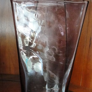 vintage 1960's Purple Amethyst Blenko Glass Paper bag Vase