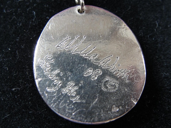 Sterling Silver Disk Necklace - Signed - image 5