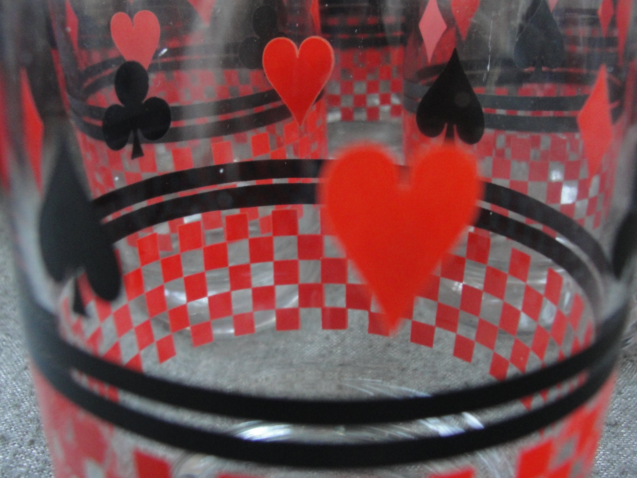 Set of 6 Vintage Poker Theme "card Suit" Glass Tumblers - Etsy