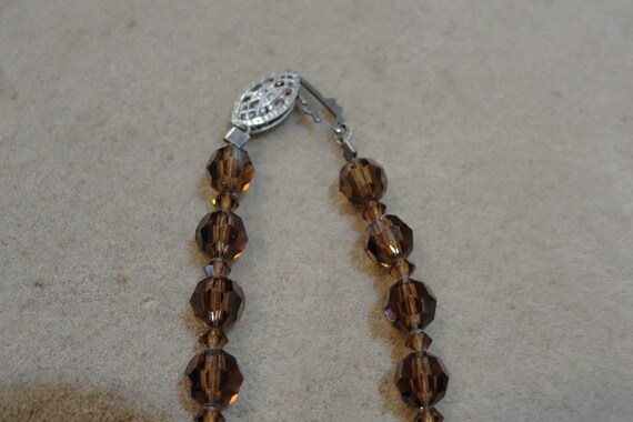 Vintage Art Glass Faceted Amber Glass and Silver … - image 8