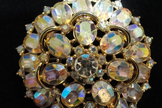 Vintage Trifari Crown Arora Borealis Rhinestone B… - image 2