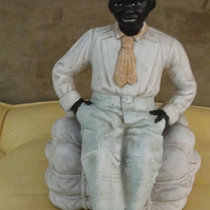Vintage German Bisque Minstrel man Figurine