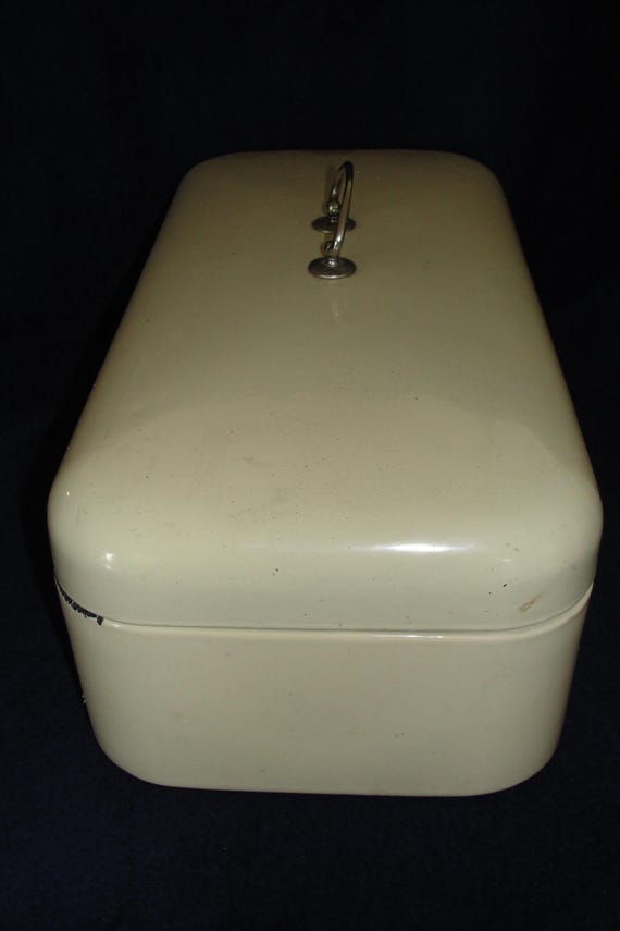 1940年代のヴィンテージ エナメル蓋付きブレッドボックス/ビン - Etsy 日本