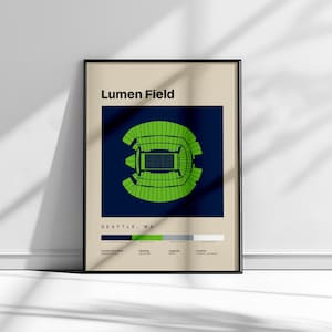 Seattle Seahawks Poster, Lumen Field Poster, Sports Art, Football Prints, NFL Wall Art, Minimalist Office Art, Modern Sports Prints