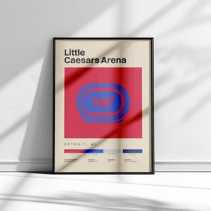 Detroit Pistons Poster, Little Caesars Arena Poster, Detroit Pistons Art, Basketball Prints, NBA Wall Art, Pistons Wall Art, Detroit Pistons
