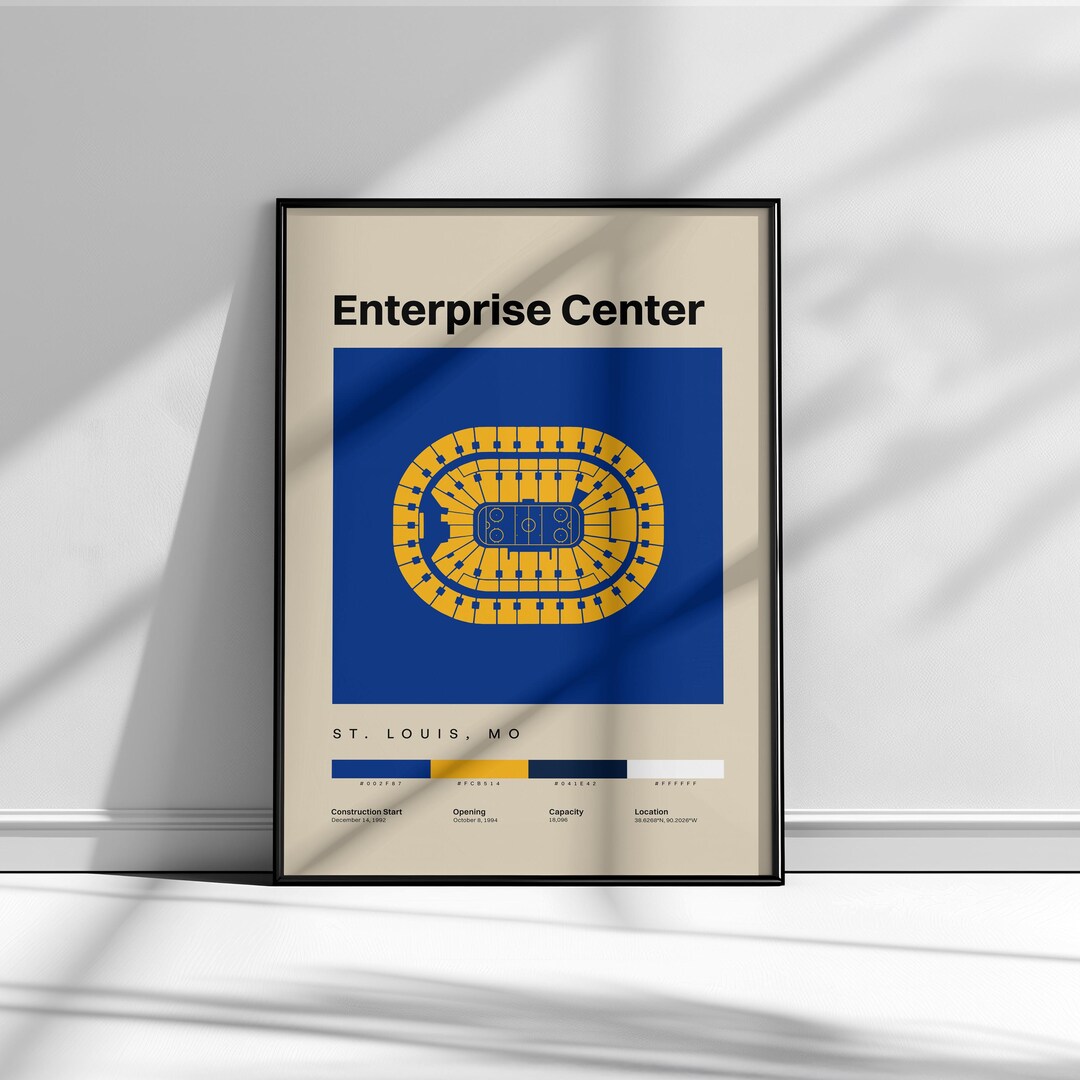 St. Louis Blues Poster, Enterprise Center Poster, Sports Art, Hockey ...
