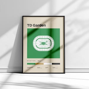 Boston Celtics Poster, TD Garden Poster, Boston Celtics Art, Basketball Prints, NBA Wall Art, Boston Wall Art, Boston Celtics Modern