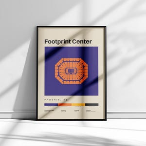 Phoenix Suns Poster, Footprint Center Poster, Phoenix Suns Art, Basketball Prints, NBA Wall Art, Phoenix Wall Art, Phoenix Suns Minimalist