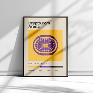 GOLD Los Angeles Lakers Poster, Crypto.com Arena Poster, Lakers Art, Basketball Print, NBA Wall Art, LA Lakers Wall Art, Los Angeles Lakers
