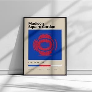 New York Rangers Poster, Madison Square Garden Poster, Sports Art, Hockey Prints, NHL Wall Art, Minimalist Office Art, Modern Sports Prints