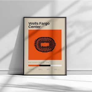 Philadelphia Flyers Poster, Wells Fargo Center Poster, Sports Art, Hockey Prints, NHL Wall Art, Minimalist Office Art, Modern Sports Prints