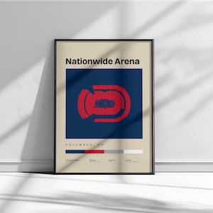 Columbus Blue Jackets, Nationwide Arena Poster, Sports Art, Hockey Prints, NHL Wall Art, Minimalist Office Art, Modern Sports Prints