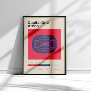 Washington Wizards Poster, Capital One Arena Poster, Wizards Art, Basketball Prints, NBA Wall Art, Washington Wall Art, Washington Wizards