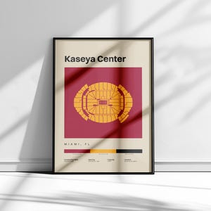 Miami Heat Poster, Kaseya Center Poster, Miami Heat Art, Basketball Prints, NBA Wall Art, Miami Wall Art, Miami Heat Modern, Miami design