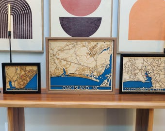 City Map Wall Art Laser Cut and Personalized With Your Address and Text