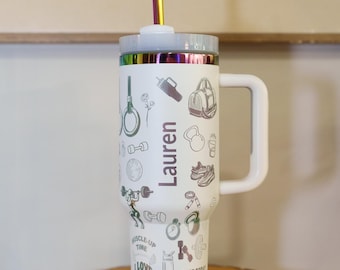 Female CrossFit / Workout Personalized Tumbler, 40oz Insulated Stainless Steel