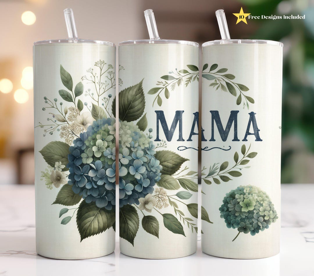 Mama 20 Oz Skinny Tumbler Sublimation Design, Flowers Vintage Retro ...