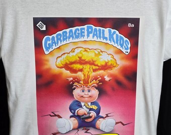 Garbage Pail Kids Officiellement Sous Licence Adam Bomb Grand & Gros Hommes T-Shirt (Noir), XXX-Large