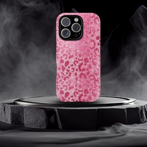 Leopard  Phone Cases, Leopard iPhoneCase, Leopard Print Phone Case, Pink Leopard Cases  for iPhon 8-16 Series, Samsung and Google Pixel