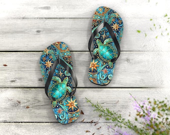 Tongs tortue de mer, chaussures de plage pour amoureux de l'océan