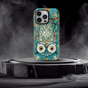 Owl Stained Glass Phone Case - Bird Phone Case, 3d Phone Case, Owls iPhone 16, 15, 14, 13, 12, 11, XS, XR, 8, Samsung and Google Pixel Case