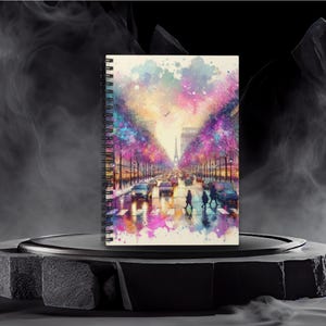 Paris Street Eiffel Tower Spiral Notebook - Ruled Line, Journal, Travel Diary, Notebook, Writing Pad, Back to School Gift