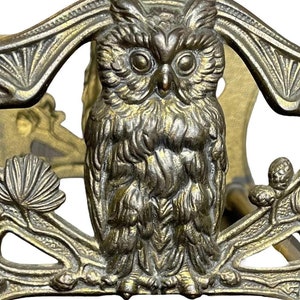 Antique Solid Brass Owl Letter Holder or Bookend - Judd Mfg Co C1920s