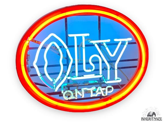 ビンテージ OLY ネオンサイン アメリカ雑貨 オリンピアビール ネオンライト Original 1962 OLY ON TAP Neon Sign - Olympia Beer 1896 to